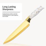 Titanium Coated Kitchen Knife Set with Block