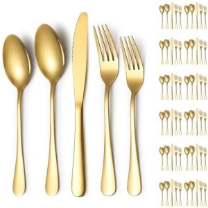 60-Piece Titanium Plated Cutlery Set for 12