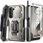 Titanium Z Fold 6 Case with Ring Stand & Holder