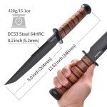 Titanium Coated 8" Fixed Blade Hunting Knife