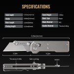 Titanium Folding Utility Knife with Extra Blades