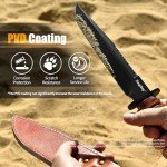 Titanium Coated 8" Fixed Blade Hunting Knife