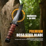 Titanium Coated 8" Fixed Blade Hunting Knife