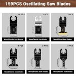 159 PCS Titanium Oscillating Saw Blade Set
