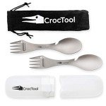 CrocTool 5-in-1 Titanium Camping Spork Set
