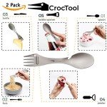 CrocTool 5-in-1 Titanium Camping Spork Set