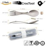 CrocTool 5-in-1 Titanium Camping Spork Set