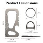 Toovem Heavy Duty Titanium Keychain with Bottle Opener