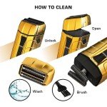 RED Pro Titanium Foil Shaver Cord/Cordless Shaver for Men, Powerful Electric Razor USB-C Rechargeable, Up to 170 Minutes of Run Time, Quiet, Durable and Portable (Matte Gold)