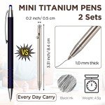 Mini Titanium EDC Signature Pens Set with Refills
