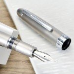 Asvine J16 Brushed Titanium Fountain Pen Set