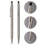 Cross Classic Century Refillable Ballpoint Pen, Medium Ballpen, Includes Premium Gift Box - Titanium Grey Micro-Knurl