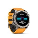 Wearable4U Garmin Fenix 8 – 51 mm, AMOLED Multisport GPS Smartwatch, Sapphire, Titanium with Spark Orange/Graphite Silicone Band, Built-in LED Flashlight Black Earbuds Bundle
