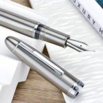 Asvine J16 Solid Titanium Fountain Pen with Box