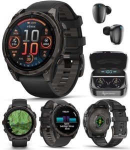 Garmin Fenix 8 Titanium GPS Smartwatch Bundle