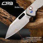 CJRB Pyrite-Alt Titanium Folding Knife - 8.9cm Blade