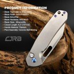 CJRB Pyrite-Alt Titanium Folding Knife - 8.9cm Blade