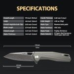 Titanium Damascus Folding Knife for EDC Adventures