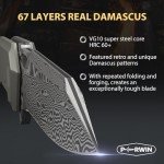 Titanium Damascus Folding Knife for EDC Adventures