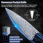 Bunnyedge EDC Folding Knife with Damascus Blade