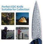 Bunnyedge EDC Folding Knife with Damascus Blade