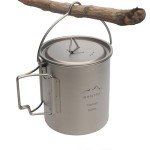 SANTTA 700mL Lightweight Titanium Camping Mug Pot