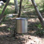 SANTTA 700mL Lightweight Titanium Camping Mug Pot