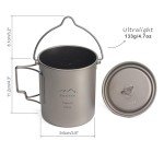 SANTTA 700mL Lightweight Titanium Camping Mug Pot
