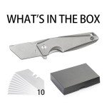 Titanium Folding Utility Knife with Clip and Blades