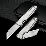 Titanium Folding Utility Knife with Clip and Blades