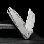 Titanium Folding Utility Knife with Clip and Blades