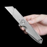 Titanium Folding Utility Knife with Clip and Blades