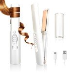 Titanium 2-in-1 Travel Curling Wand & Flat Iron