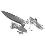 Titanium Frame Lock Folding Knife with Damascus Blade