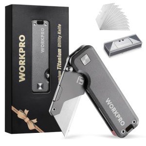 Premium Titanium Folding Utility Knife with Extra Blades