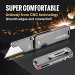 Premium Titanium Folding Utility Knife with Extra Blades