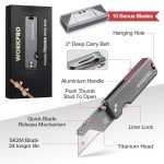 Premium Titanium Folding Utility Knife with Extra Blades