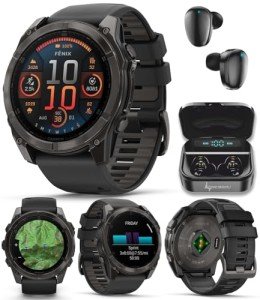 Garmin Fenix 8 Titanium GPS Smartwatch Bundle