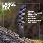 Rapid Fire Blackout Large Folding Knife for EDC