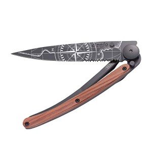 Deejo Ultra-Light Coral Wood Folding Knife 1.3OZ