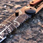 Deejo Ultra-Light Coral Wood Folding Knife 1.3OZ