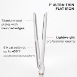 Rozamor Titanium Flat Iron Hair Straightener, 1 Inch