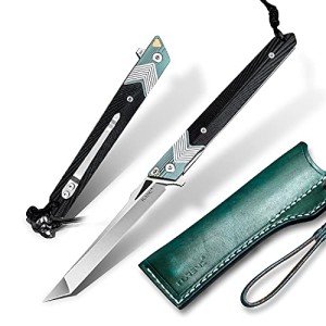 TURENZ Lightweight Titanium Folding Knife with Sheath