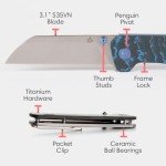 QSP Penguin Titanium EDC Pocket Knife - Arctic Storm