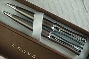 Titanium Chrome Twist Ballpoint and Pencil Set