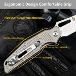 HX OUTDOORS Titanium Folding Pocket Knife EDC