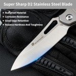 HX OUTDOORS Titanium Folding Pocket Knife EDC