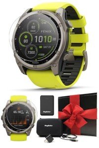Garmin Fenix 8 Solar Titanium GPS Smartwatch Bundle