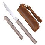 Slim Titanium EDC Folding Pocket Knife, 3.5" Blade
