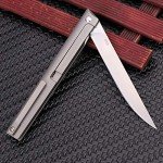 Slim Titanium EDC Folding Pocket Knife, 3.5" Blade